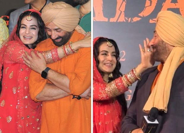 Gadar 2: Ameesha Patel warmly wipes co-star Sunny Deol’s tears after he gets emotional at the trailer launch