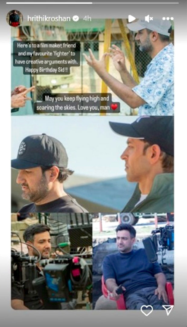 Hrithik Roshan wishes his “favourite Fighter” Siddharth Anand on birthday; shares BTS pics