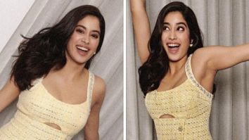 Janhvi Kapoor dazzles in a yellow diamante mini dress radiating glamour Bawaal Promotions