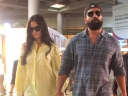 Vicky Kaushal and Katrina Kaif return from Maldives vacation; couple holds hand at airport