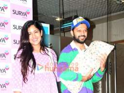 Photos: Ishita Dutta snapped with her husband Vatsal Sheth and their newborn baby boy at Surya hospital in Santacruz