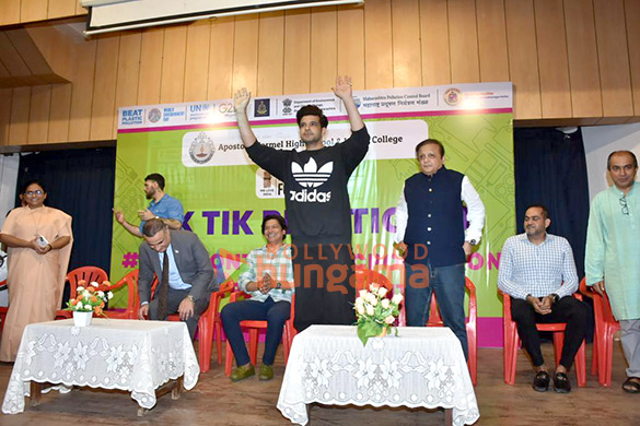 Photos: Shaan and Karan Kundrra distribute stainless steel bottles, books and stationery among kids after tree plantations at Carmel Convent Girls School, Bandra Photos: Shaan and Karan Kundrra distribute stainless steel bottles, books and stationery among kids after tree plantations at Carmel Convent Girls School, Bandra