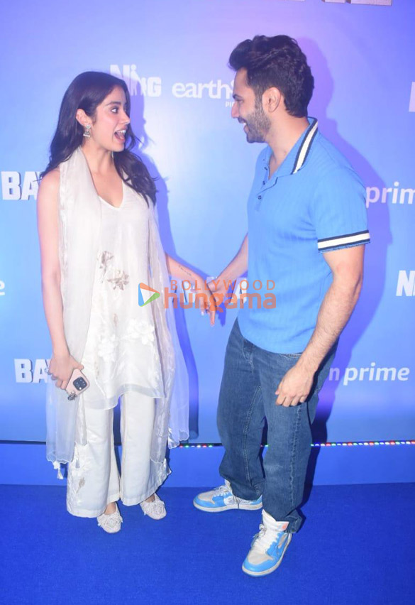 photos varun dhawan and janhvi kapoor meet media at press show of bawaal 1