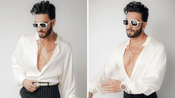 Ranveer Singh strikes a perfect balance in monochrome in white shirt and black pinstriped trousers for Rocky Aur Rani Kii Prem Kahaani promotions