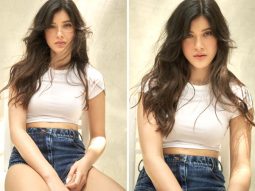 Shanaya Kapoor is adding to the heat in a white crop top and denim shorts
