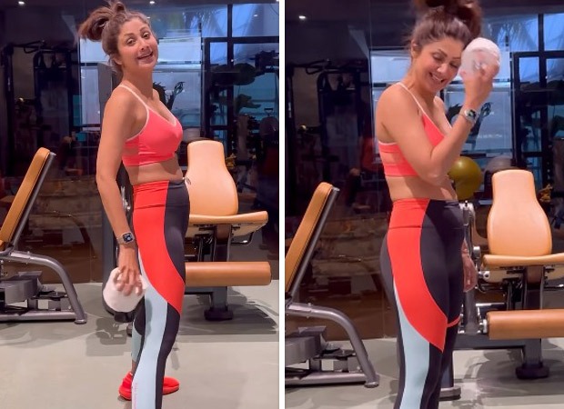 Shilpa Shetty's fun fitness routine; mastering the “Tissue Roll Catch Challenge”