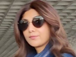 Shilpa Shetty greets paps at the airport