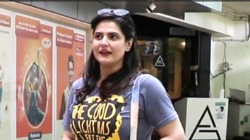 Zareen Khan strikes a pose for paps post gym session