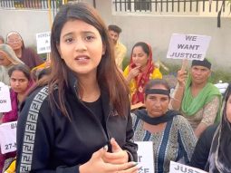 Anjali Arora joins homeless protesters outside Jammu airport; seeks justice for them, watch
