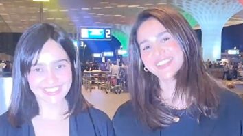 Cute siblings! Neha Sharma & Aisha Sharma at the airport