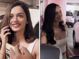 Manushi Chhillar gets mobbed by fans at the airport as she obliges selfie requests