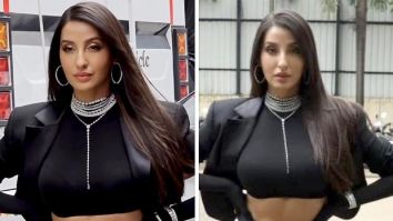 Nora Fatehi is making heads turn in Mugler knee length shorts and cropper blazer
