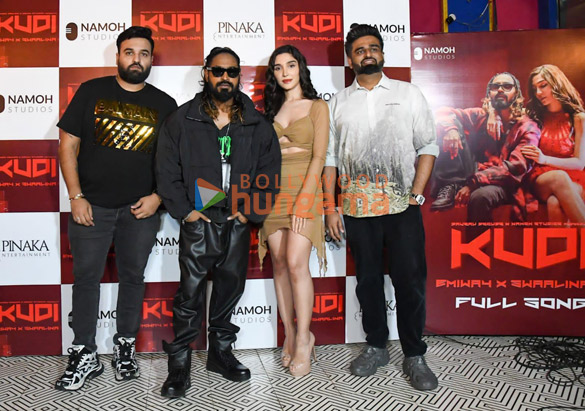 photos emiway bantai swaalina mihir gulati and gaurav grover snapped promoting the latest song kudi 3