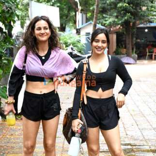 Photos: Neha Sharma and Aisha Sharma snapped outside the gym in Bandra