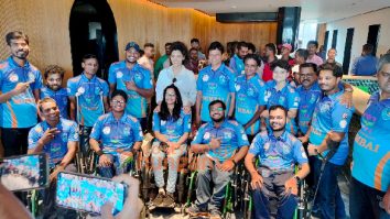 Photos: Saiyami Kher snapped at a special screening of Ghoomer for disabled paraplegic cricketers of the DCCI – An arm of BCCI