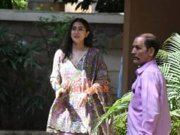 Photos: Sara Ali Khan spotted at Saif Ali Khan’s house in Bandra