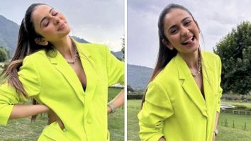 Rakul Preet Singh dishes out some boss lady vibes in her neon pantsuit gracing the serenity of Kashmir