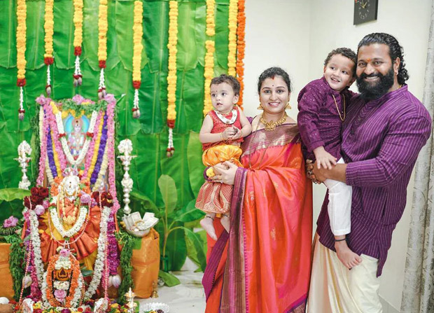 Rishab Shetty celebrates the Varamahalakshmi festival with wife ...