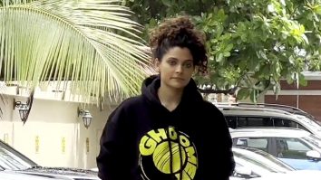 Saiyami Kher flaunts the Ghoomer hoodie as she poses for paps