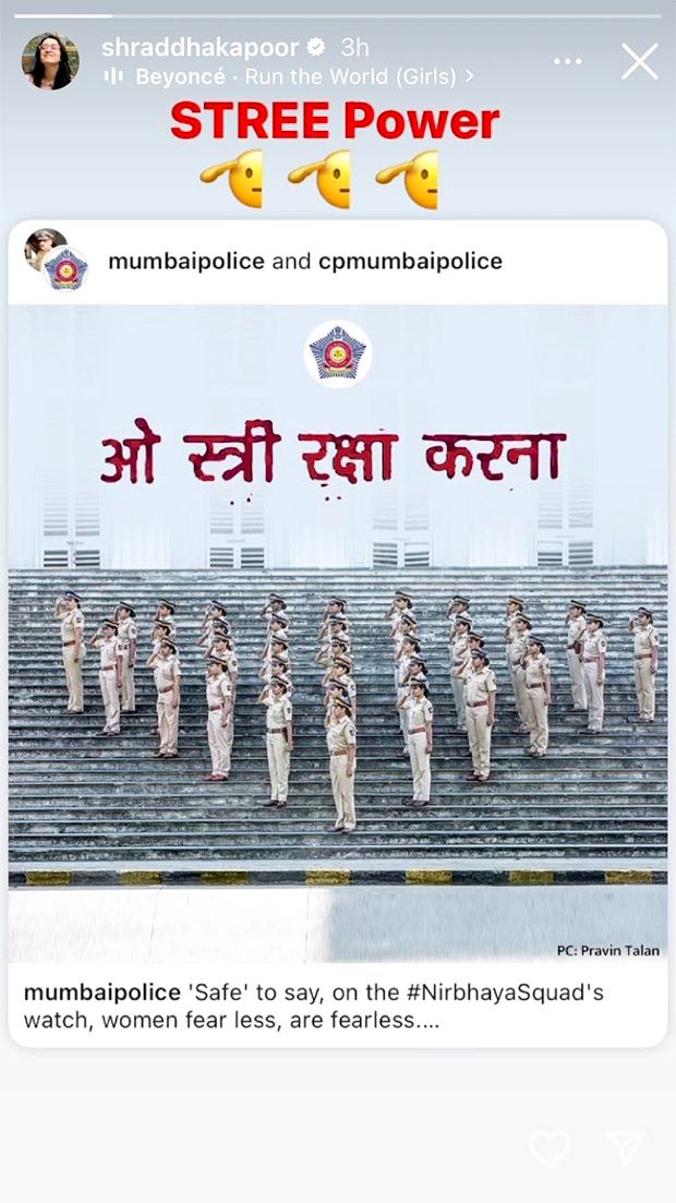 Mumbai Police’s Nirbhaya squad makes a reference to Shraddha Kapoor-starrer Stree; actress REACTS