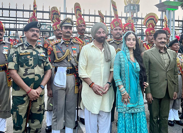 Sunny Deol and Ameesha Patel spread the magic of Gadar 2 at Wagah Border; attend Beat Retreat Ceremony 