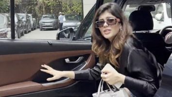 That black satin shirt is a vibe! Sanjana Sanghi