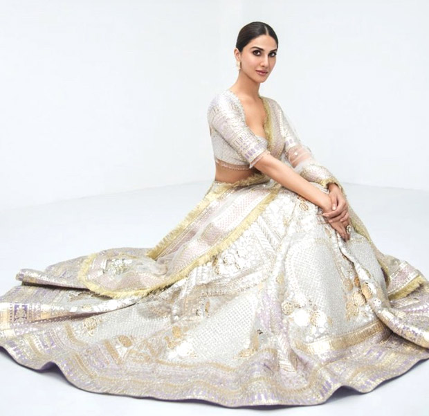 Vaani Kapoor is an ethnic fashion dream come true in silver lehenga by Falguni & Shane peacock