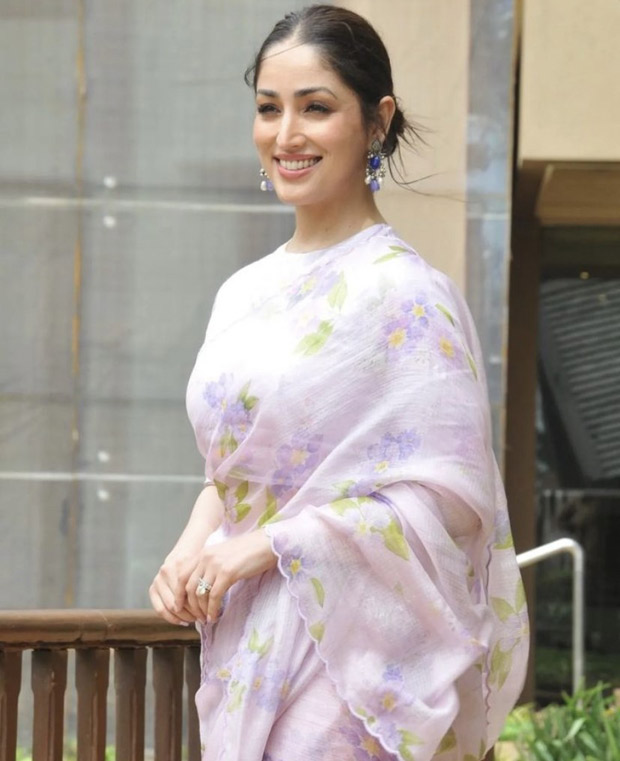 Yami Gautam paints the town floral in ethereal lilac floral saree as she promotes OMG 2