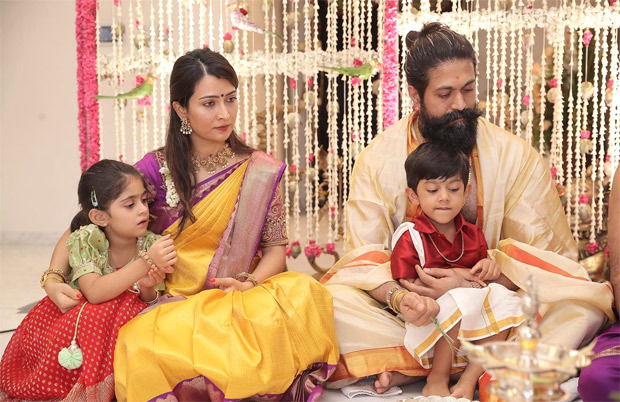 Yash and Radhika Pandit celebrate Varamahalakshmi puja with kids; see pics