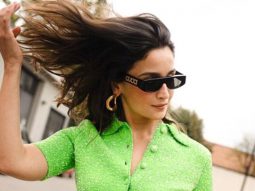 Alia Bhatt rocks the green tshirt with bellbottoms at the Gucci Spring Summer show