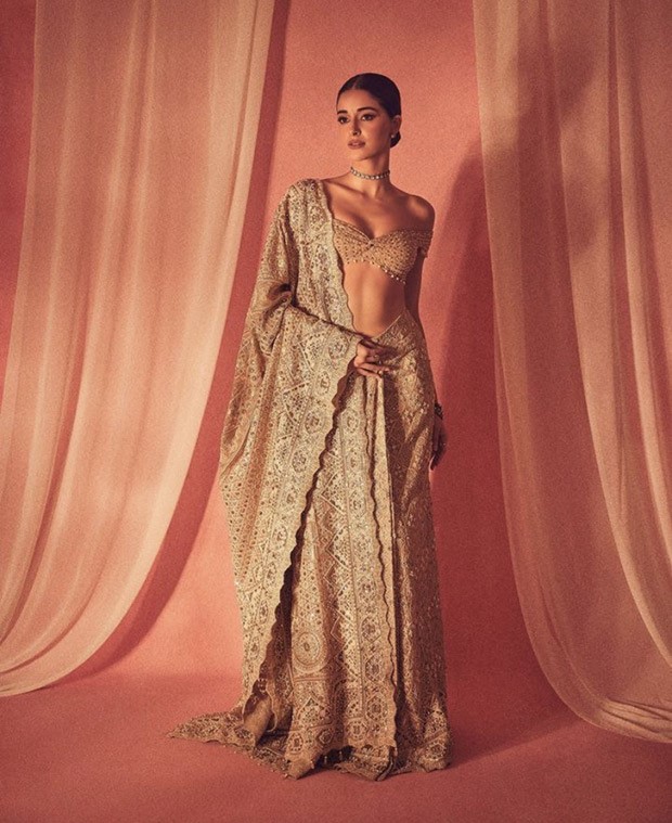 Ananya Panday in an embellished saree by Tarun Tahiliani turns the red carpet into her personal runway 