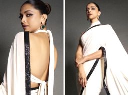 Deepika Padukone’s white encrusted saree fused with a halter neck blouse looks chic in a whole new way