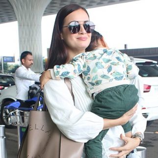 Dia Mirza gets clicked with her little munchkin at the airport