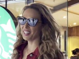 Iulia Vantur strikes a pose for paps as she gets clicked outside Starbucks