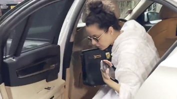Kangana Ranaut poses in her white salwar and messy bun look