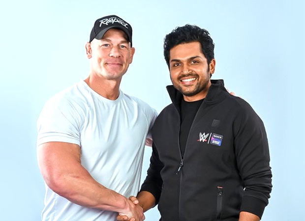 Karthi meets WWE legend John Cena in Hyderabad; says, “Hustle Loyalty Respect -  felt all of that”