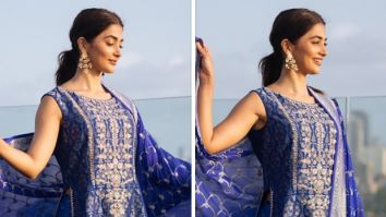Pooja Hegde is keeping our weekday blues at bay in a breezy kurta set by Anita Dongre worth Rs.1.20 Lakh