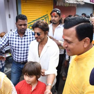 Shah Rukh Khan with son AbRam seek blessings at Mumbai's Lalbaugcha Raja