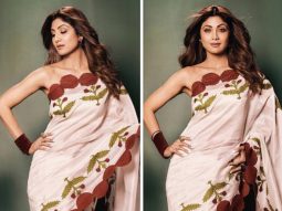 Shilpa Shetty spreads the love for sarees yet again in floral saree and one-shoulder blouse