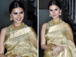 Tara Sutaria brings six yards of elegance in golden saree by Ekaya Benares