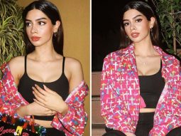 Khushi Kapoor is the most stylish diva in town in black Co-Ords, pink jacket & Dolce & Gabbana box bag