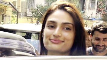 Athiya Shetty smiles as she gets clicked by paps