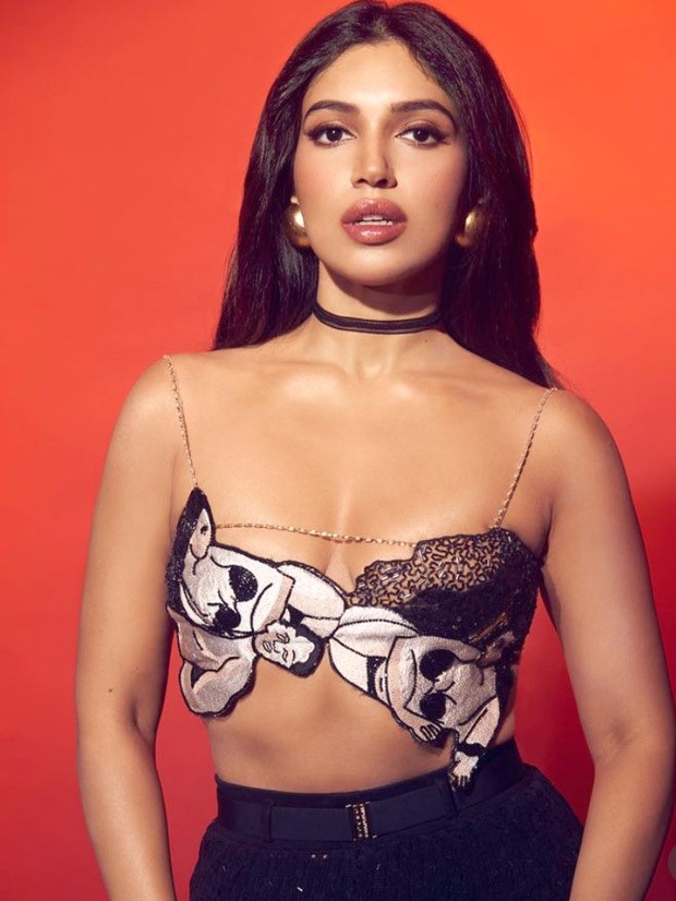 Bhumi Pednekar is edgy chic in graphic bralette and crochet trousers for Thankyou for Coming promotions