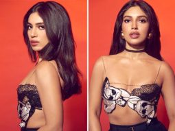 Bhumi Pednekar is edgy chic in graphic bralette and crochet trousers for Thankyou for Coming promotions