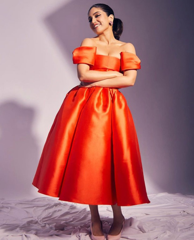 Bhumi Pednekar’s vibrant orange off-shoulder dress is the perfect burst of colour to brighten up our day