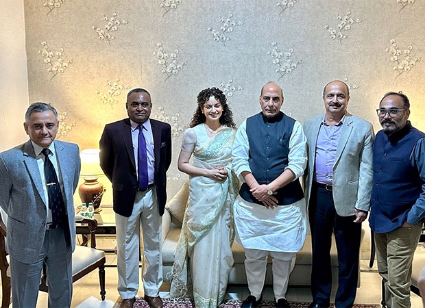 Defence Minister Rajnath Singh and other dignitaries from Indian Air Force attend the special screening of Kangana Ranaut starrer Tejas