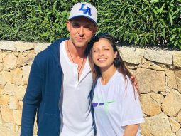 Hrithik Roshan looks dashing as he poses with a choreographer on the sets of Fighter in Italy; see photos
