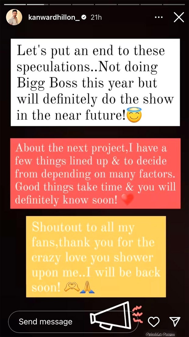 Bigg Boss 17: Kanwar Dhillon denies rumours of participating in Salman Khan-hosted show; says, “Not doing Bigg Boss this year but…”