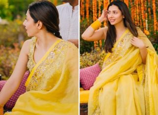 Mahira Khan, as a bride-to-be, exudes elegance in a modest sunshine yellow saree for her Mehendi ceremony