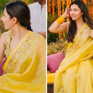 Mahira Khan, as a bride-to-be, exudes elegance in a modest sunshine yellow saree for her Mehendi ceremony